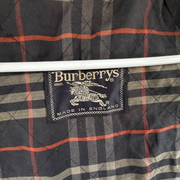 Burberry Cotton Cupra Waxed Jacket Full Zip Cargo Pockets England M/L Collared - Picture 14 of 16